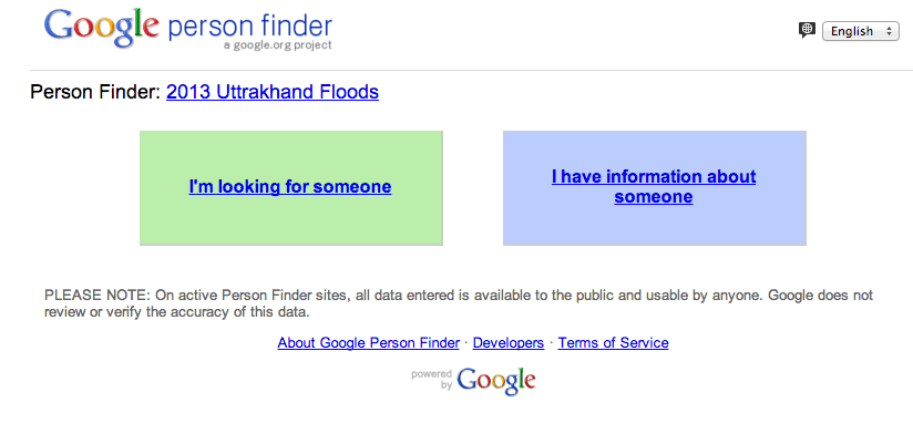 Google Person Finder to Find or Report Missing People from Uttarkhand