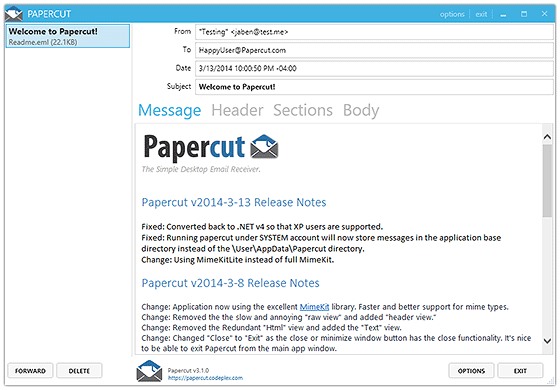 How to use Papercut with java mail API